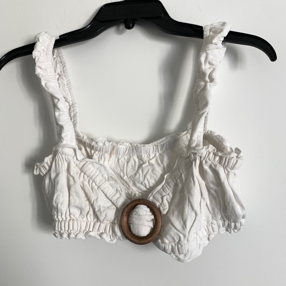 White bra/crop top.